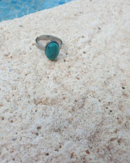 ANILLO DE ACERO TURQUESA