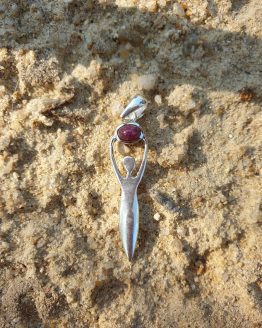 COLGANTE MADRE TIERRA PLATA y RUBI