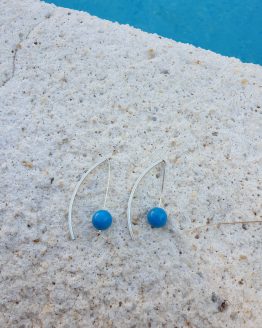 PENDIENTES LARGOS TURQUENITA PLATA