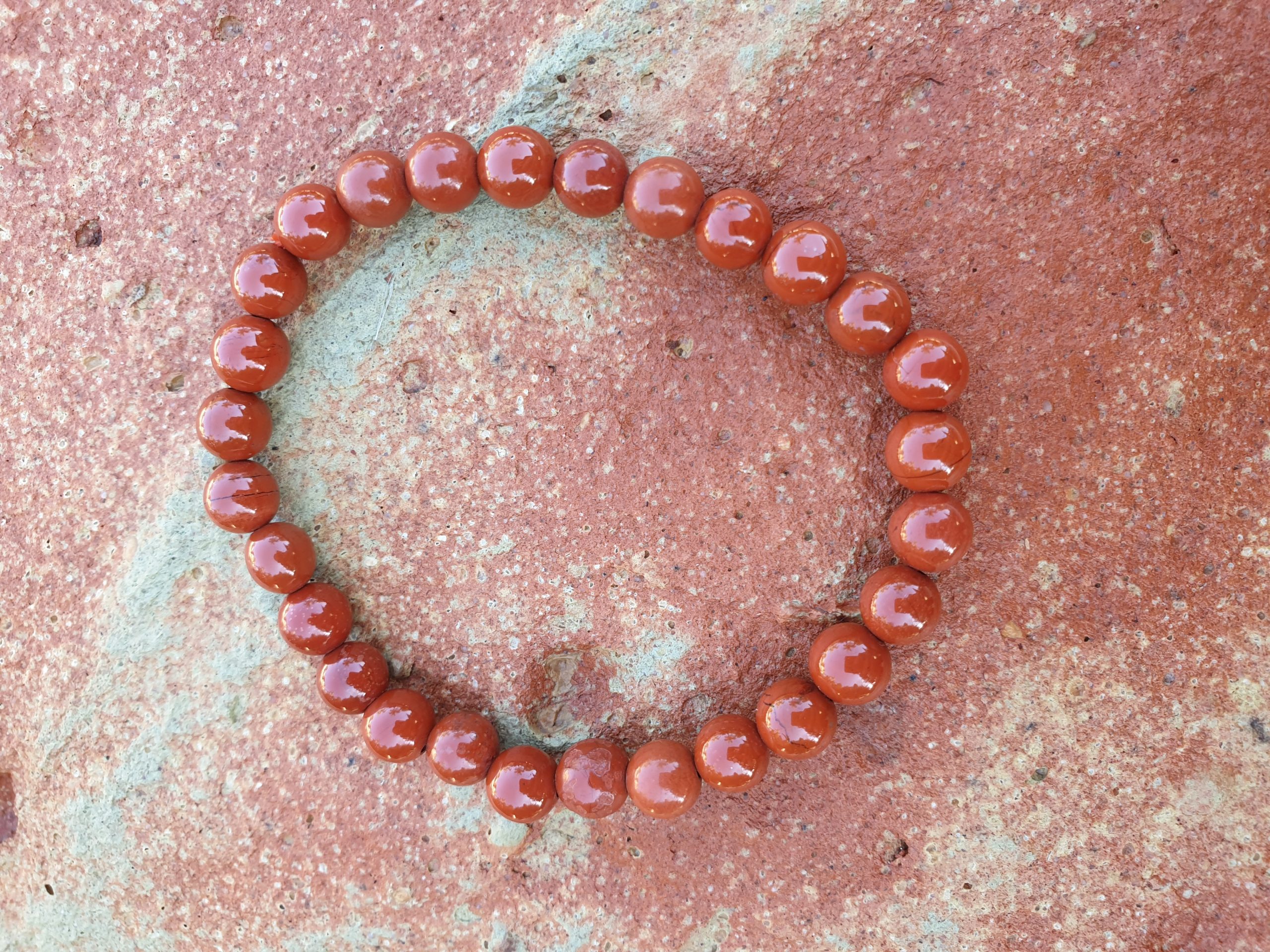 PULSERA BOLA 6MM JASPE ROJO
