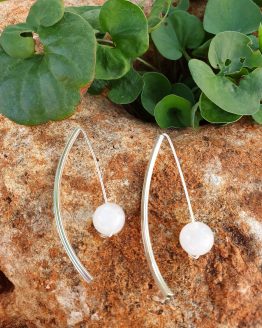 pendientes piedra luna y plata