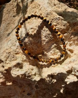 pulsera bola 4mm ojo de tigre