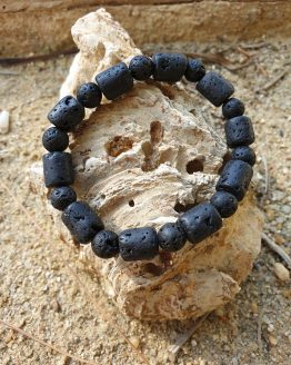 pulsera piedra lava 10mm