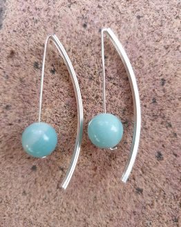 pendientes plata amazonita