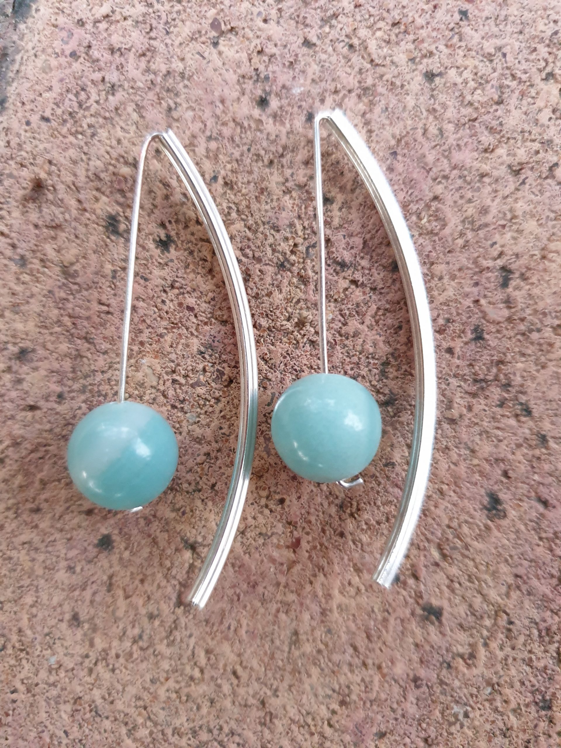 pendientes plata amazonita