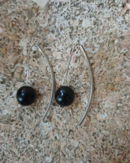 pendientes plata azabache