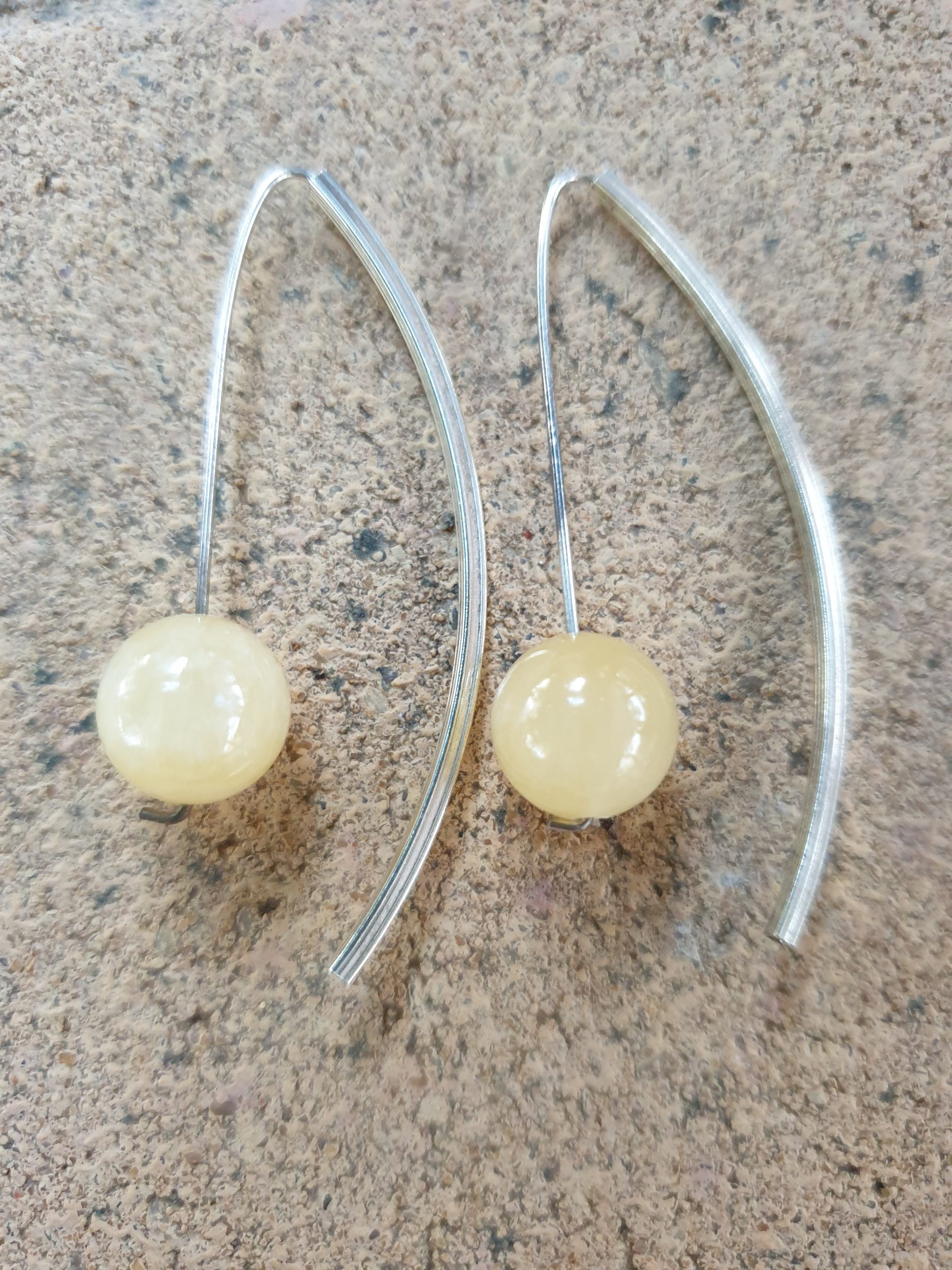 pendientes plata calcita amarilla