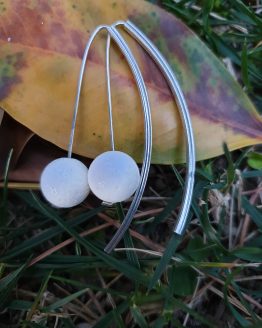 pendientes plata coral blanco