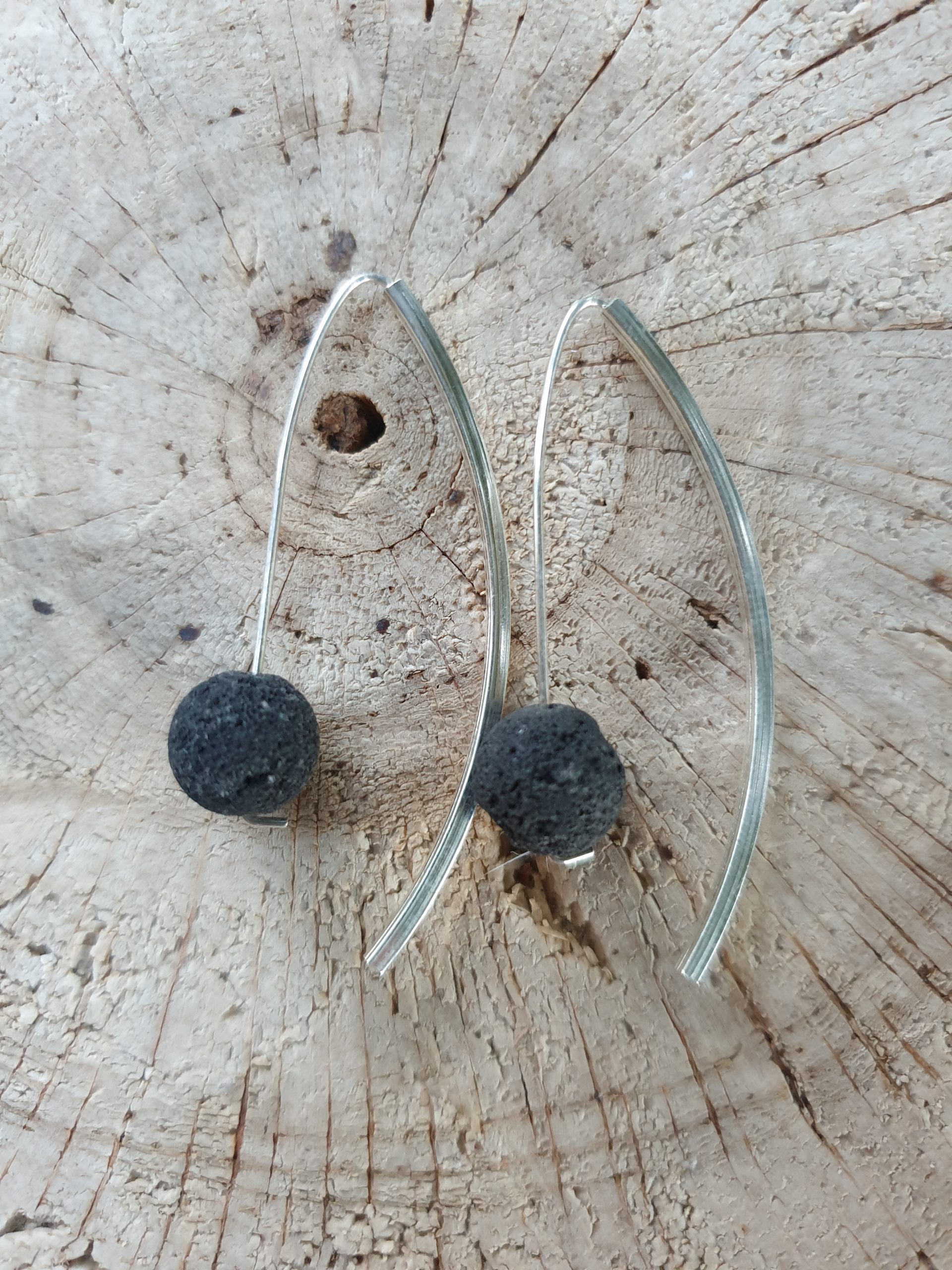 pendientes plata lava