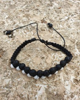 pulsera lava volcanica howlita trenzada